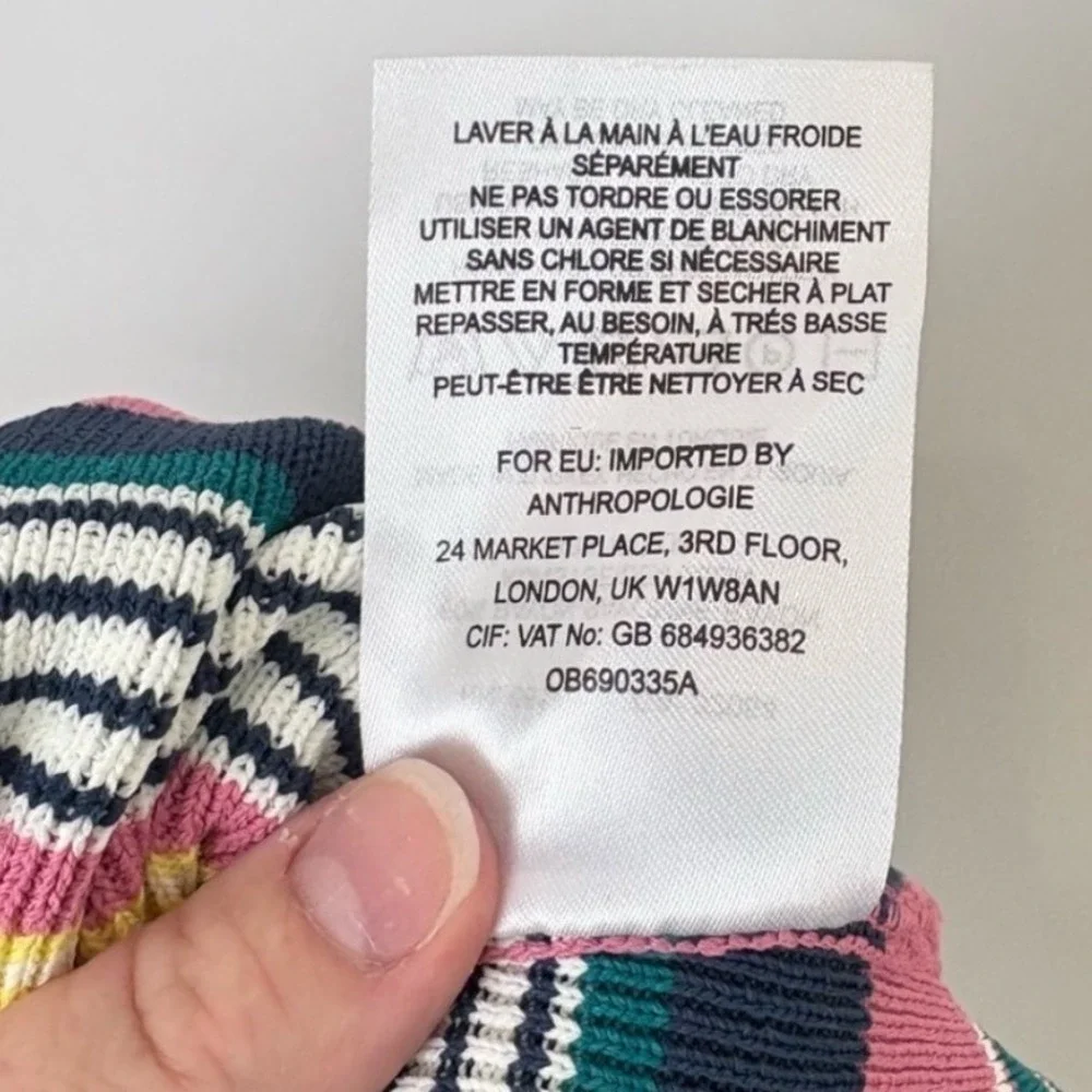 Maeve Anthropologie Lana Striped Knit Mock Neck Sleeveless Midi Dress Set Size M